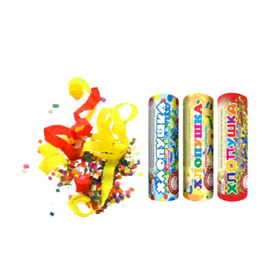 Набор ( 3конф.+3серп.) Набор хлопушек купить в Знаменске | znamensk.salutsklad.ru